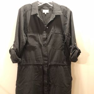 Dark grey button up work dress